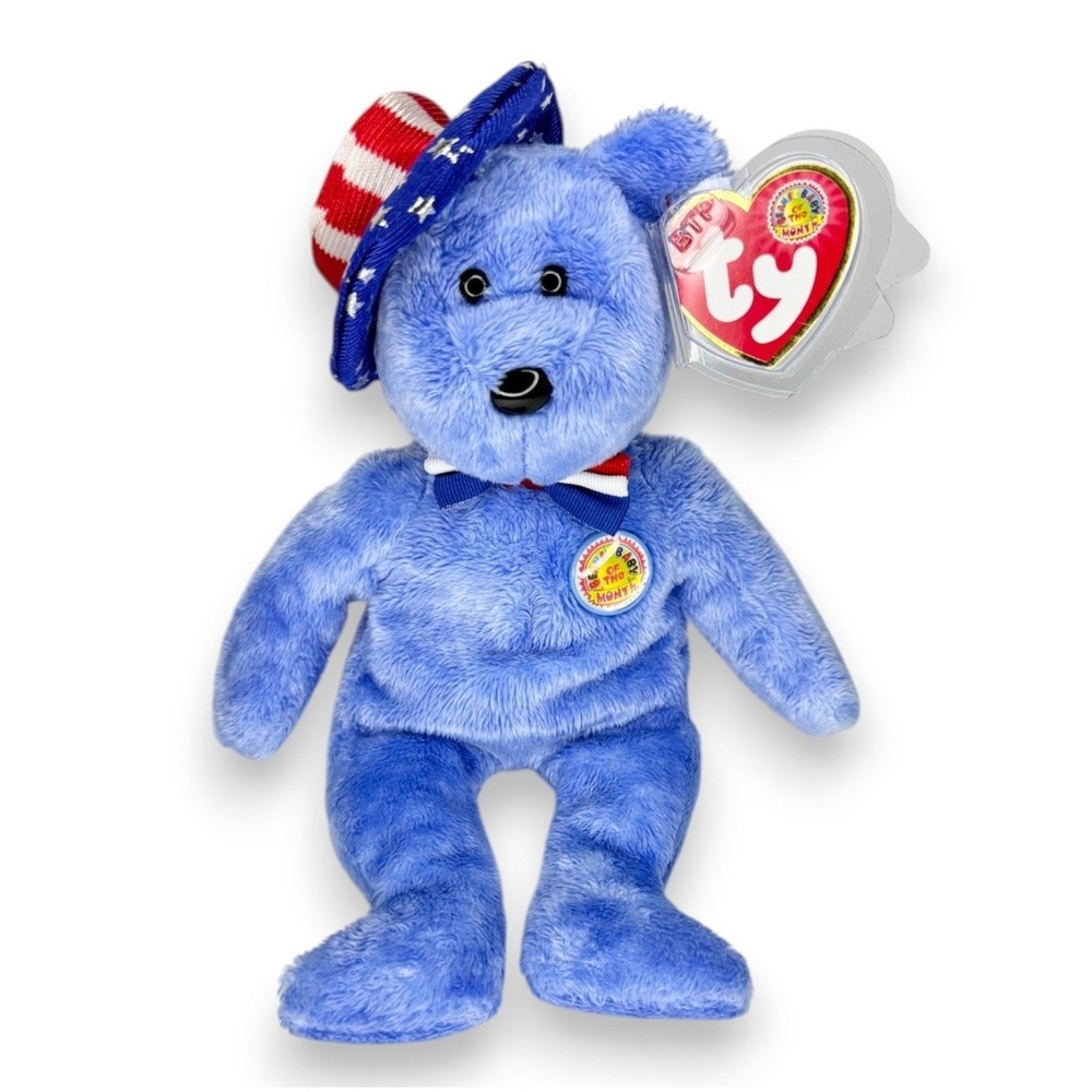 Founders the Bear | Stars & Stripes Patriot | Mint Heart Tag TY Beanie Baby